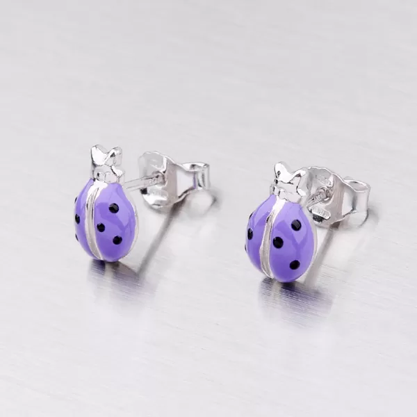 Náušnice strieborné M604542SM-PURPLE