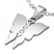 Oceľový motýlik so zirkónmi GPCZ365