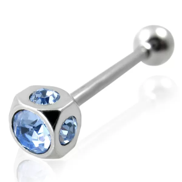 Piercing z chirurgickej ocele so zirkónmi GQPC011