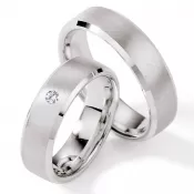 Strieborné snubné prstene s briliantom S117