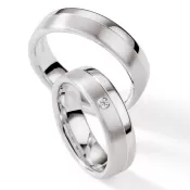 Strieborné snubné prstene s diamantom S110