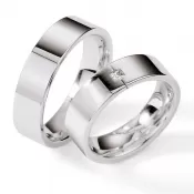 Strieborné snubné prstene s diamantom S113