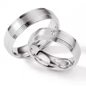 Strieborné snubné prstene s diamantom S120