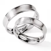 Strieborné snubné prstene s briliantom S112