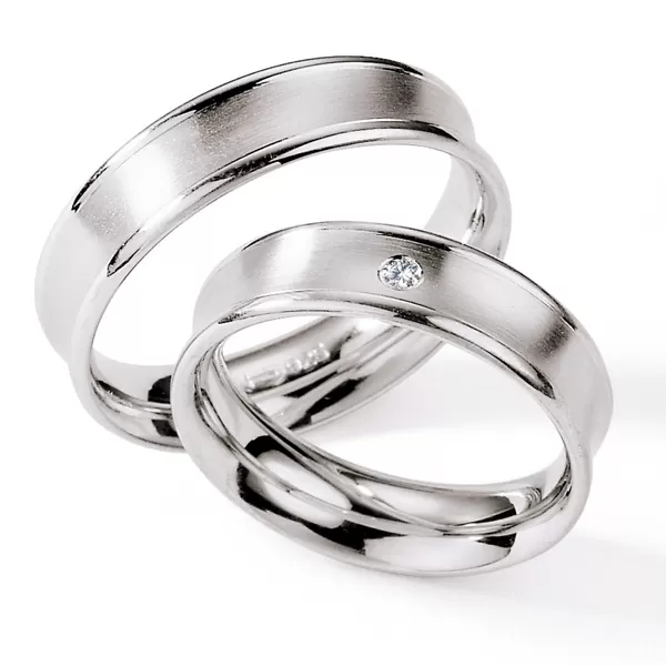 Strieborné snubné prstene s briliantom S112