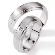 Strieborné snubné prstene s diamantom S114