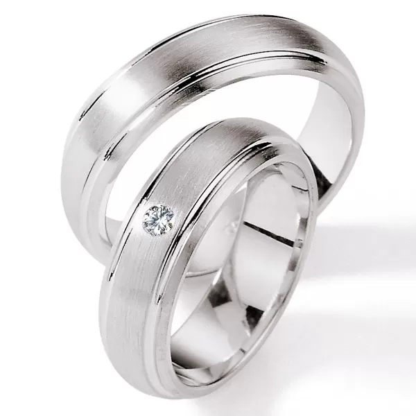 Strieborné snubné prstene s diamantom S114