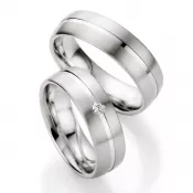 Strieborné snubné prstene s briliantom S222