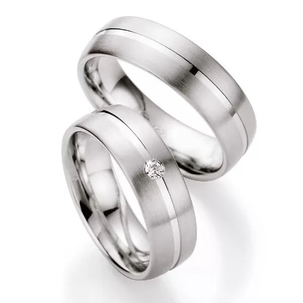 Strieborné snubné prstene s briliantom S222