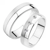 Snubné prstene z bieleho zlata SP-236