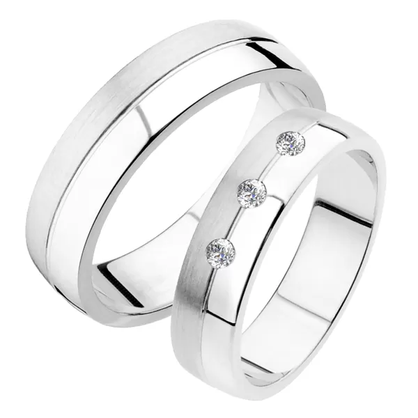 Snubné prstene z bieleho zlata SP-236