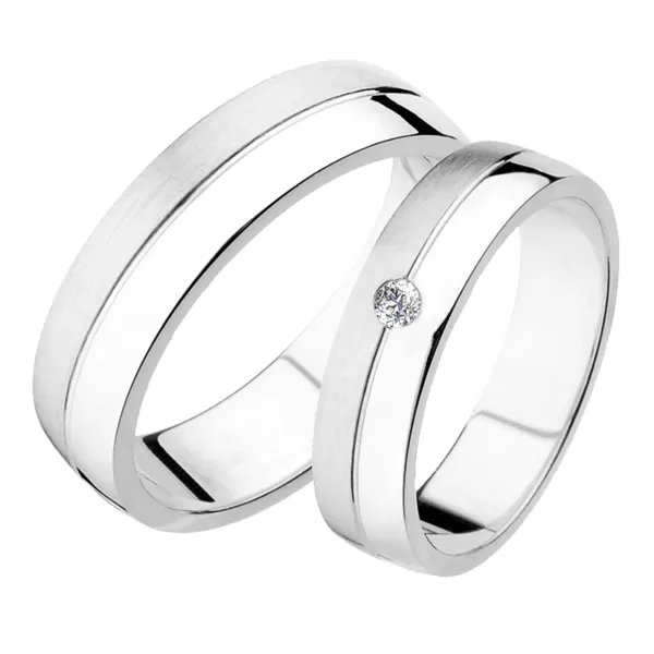 Snubné prstene biele zlato SP-238