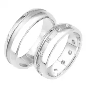Snubné prstene biele zlato SP-224