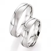 Snubné prstene strieborné s diamantom S10010