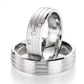 Snubné prstene strieborné s briliantmi S10070