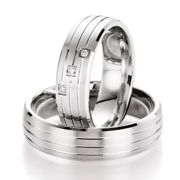 Snubné prstene strieborné s briliantmi S10070