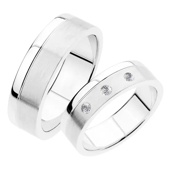 Snubné prstene z bieleho zlata SP-235