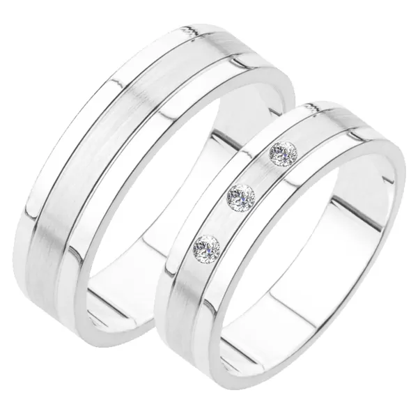 Snubné prstene z bieleho zlata SP-231