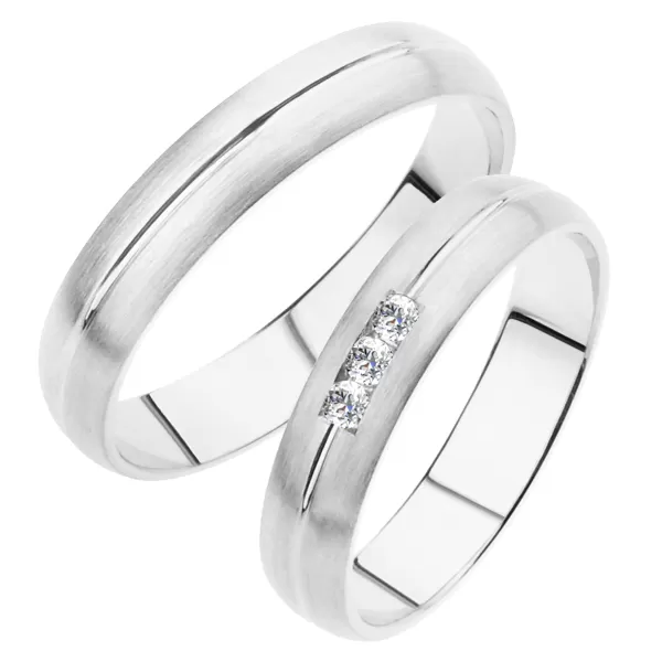 Snubné prstene z bieleho zlata SP-239B