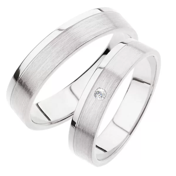 Snubné prstene z bieleho zlata SP-242B