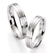 Snubné prstene strieborné s diamantom S10130