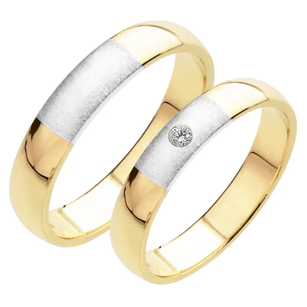 Snubné prstene zo žltého a bieleho zlata SP-226
