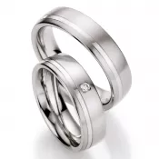 Oceľové snubné prstene s diamantom ST123