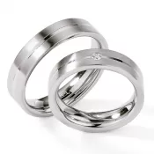 Snubné prstene z ocele s diamantom ST128