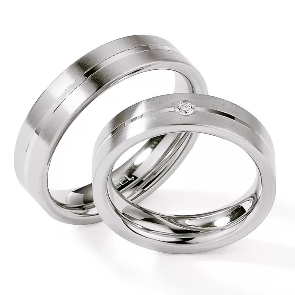 Snubné prstene z ocele s diamantom ST128