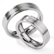 Oceľové snubné prstene s diamantmi ST126