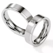 Oceľové snubné prstene s diamantmi ST127