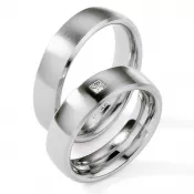 Oceľové snubné prstene s diamantom ST124