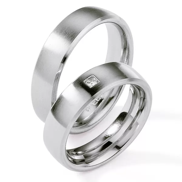 Oceľové snubné prstene s diamantom ST124