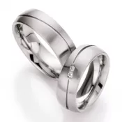 Snubné prstene z ocele s diamantom ST161