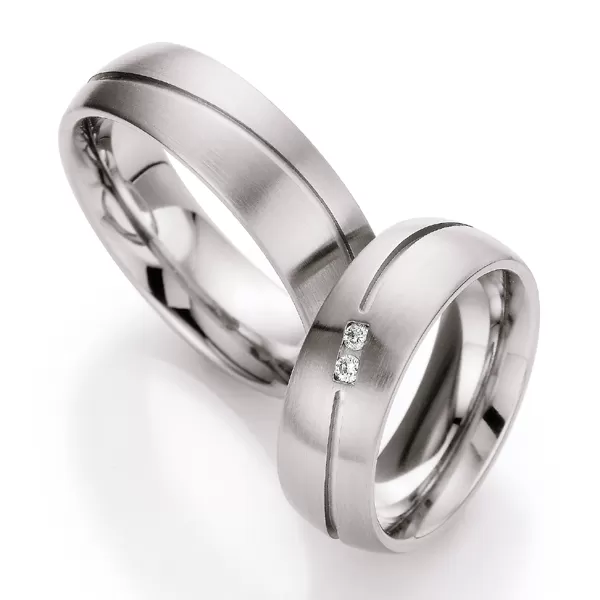 Snubné prstene z ocele s diamantom ST161