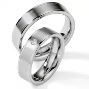 Oceľové snubné prstene s diamantom ST122