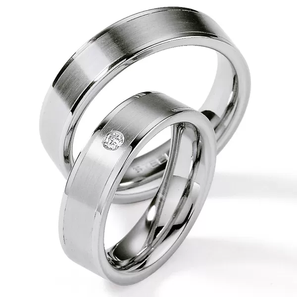 Oceľové snubné prstene s diamantom ST122