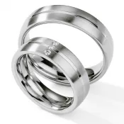 Oceľové snubné prstene s diamantmi ST125