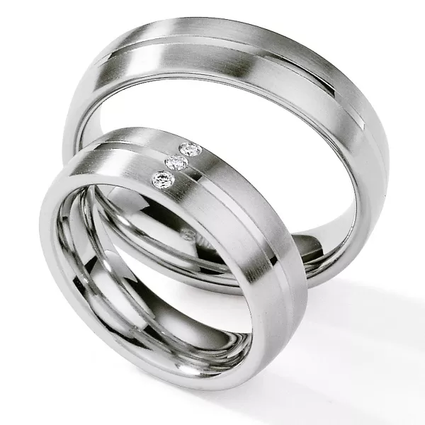 Oceľové snubné prstene s diamantmi ST125