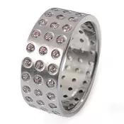 Oceľový prsteň so zirkónmi ZSQ08003