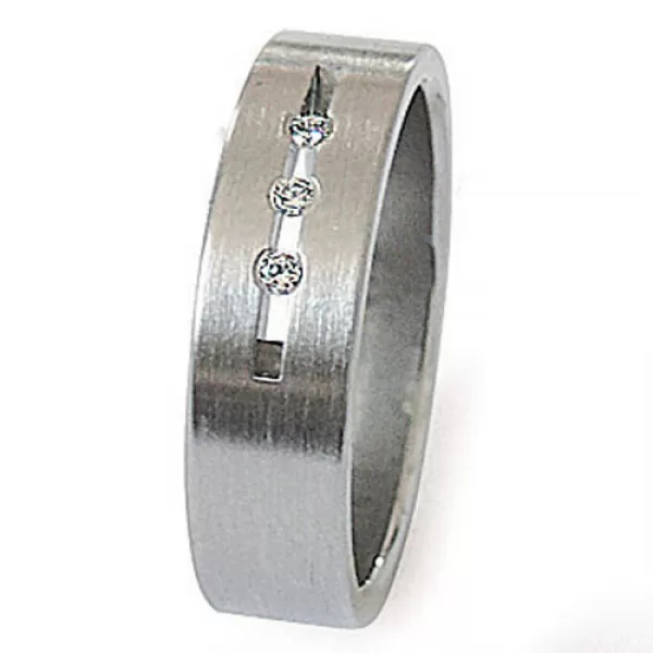 Oceľový prsteň so zirkónmi ZSQ06010