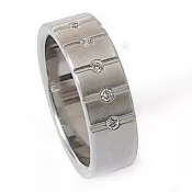 Oceľový prsteň so zirkónmi ZSQ06009