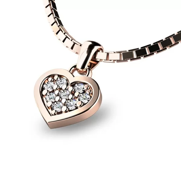 Zlatý prívesok srdca 10881-CV-ZIR