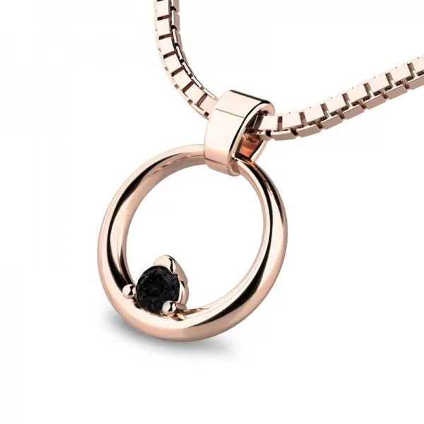 Zlatý prívesok 140023-CV-ZIR-Black