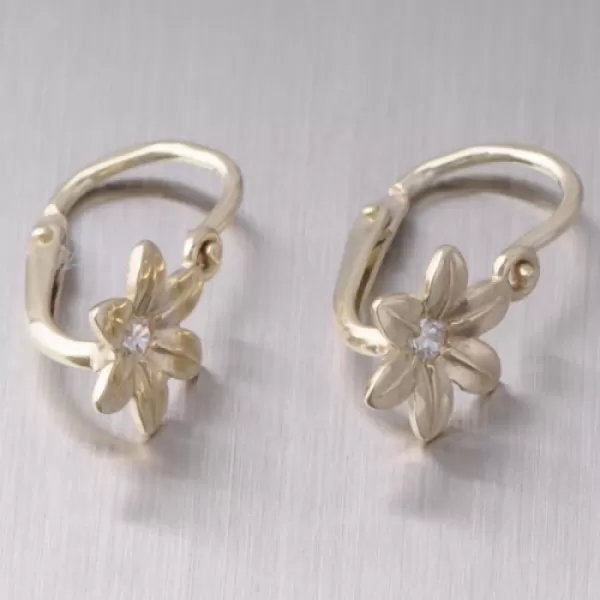 Zlaté detské náušnice so zirkónmi 52DN-1993ZB