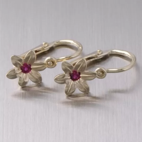 Zlaté detské náušnice so zirkónmi 52DN-1993ZČ