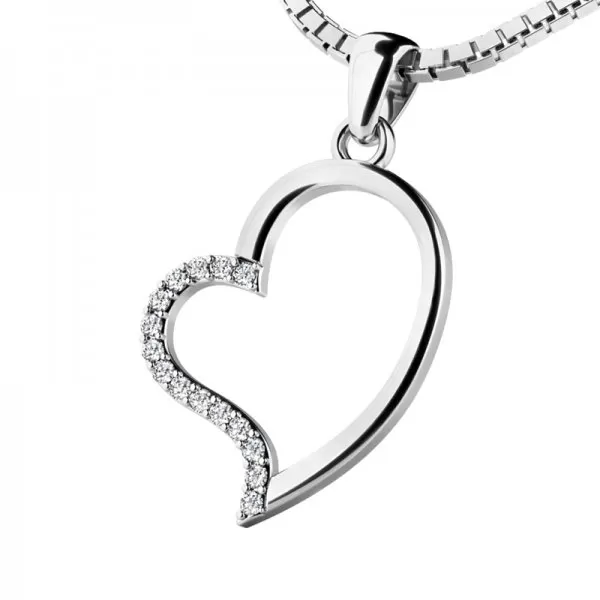 Zlatý prívesok srdca 10948-B-ZIR