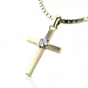 Zlatý prívesok kríž 10872-ZL-ZIR