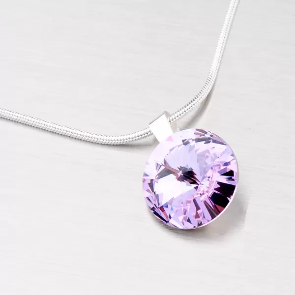 Strieborný prívesok s fialovým kryštálom 14 mm D132F-JK