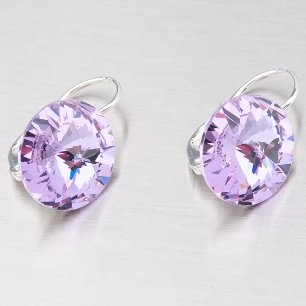 Strieborný prívesok s fialovým kryštálom 14 mm D132F-JK